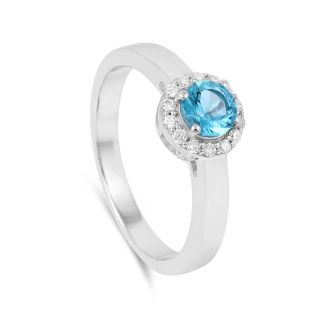 Blue Apatite Halo Ring dignis