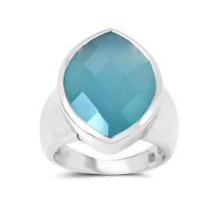 Aqua Chalcedony Ring dignis